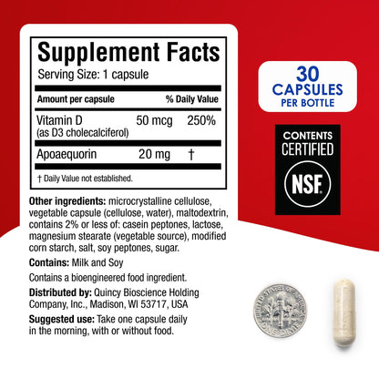 Prevagen Extra Strength - 30 Capsules | Apoaequorin 20 mg + Vitamin D3 | Brain Support