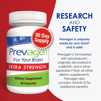 Prevagen Extra Strength - 90 Capsules | Apoaequorin + Vitamin D3 Brain Support