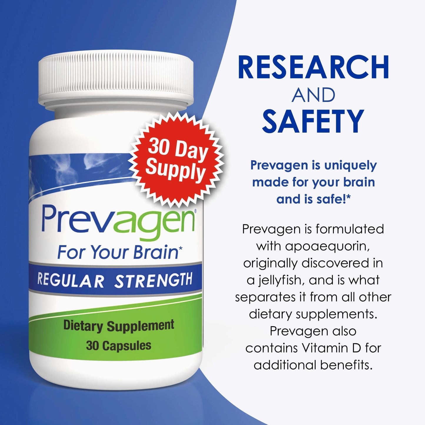 Prevagen Regular Strength - 90 Capsules (3 Month Supply) | Apoaequorin + Vitamin D3 | 7-Day Pill Minder