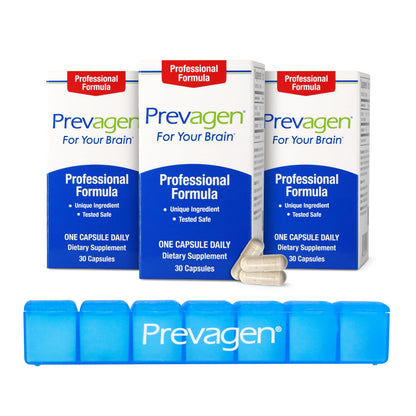 Prevagen Professional Formula - 90 Capsules | Apoaequorin 40mg + Vitamin D3 | 7-Day Pill Minder