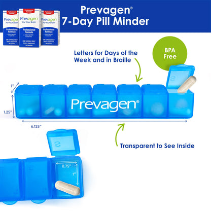 Prevagen Professional Formula - 90 Capsules | Apoaequorin 40mg + Vitamin D3 | 7-Day Pill Minder