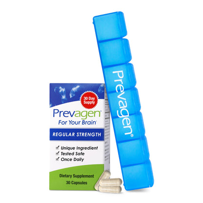 Prevagen Regular Strength - 30 Capsules | Formulated for Your Brain | 10 mg Apoaequorin + Vitamin D3 | 7-Day Pill Minder