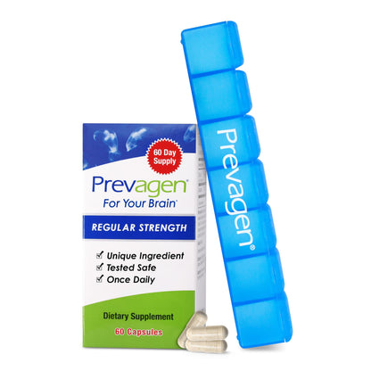 Prevagen Regular Strength 60 Capsules | Apoaequorin + Vitamin D3 | 7-Day Pill Minder