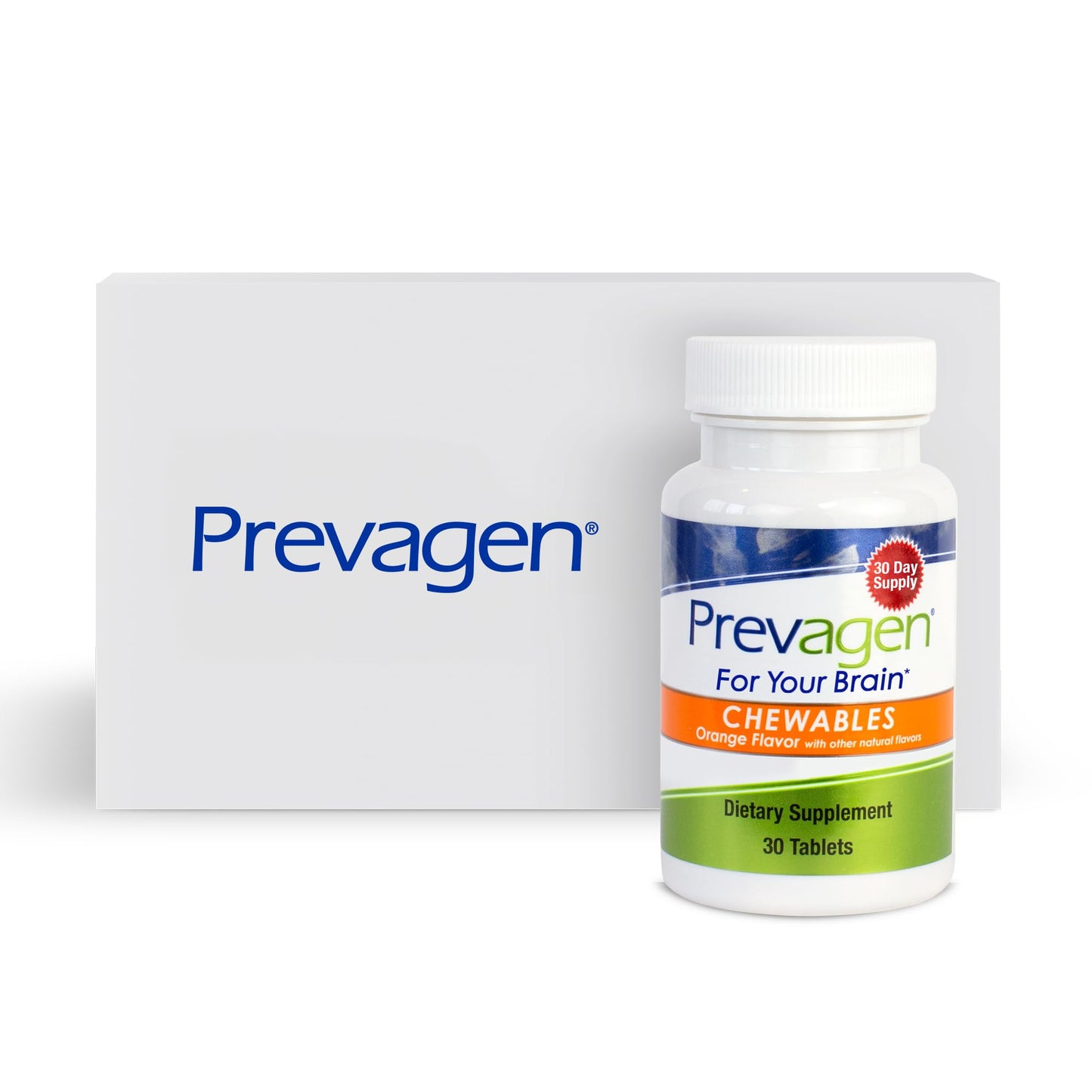Prevagen Regular Strength Orange Chewables – 30 Tablets | Apoaequorin 10 mg + Vitamin D3