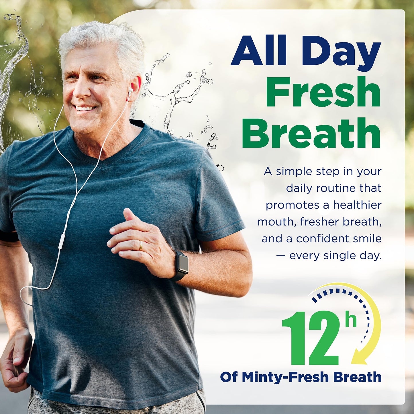 Prevention Daily Care Alcohol-Free Mouthwash – Hydrogen Peroxide Whitening, Fresh Mint, 16 oz (12 Pack)