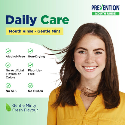 Prevention Daily Care Alcohol-Free Mouthwash with Hydrogen Peroxide – Mint Fresh Breath, Fluoride-Free, 16 oz
