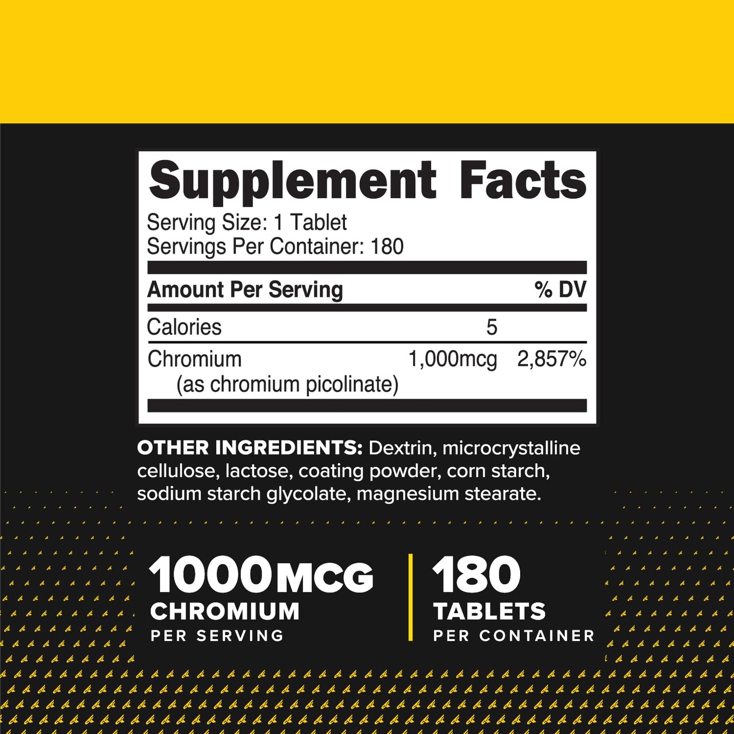 PrimaForce Chromium Picolinate 1000mcg, 180 Tablets | Non-GMO, Gluten Free