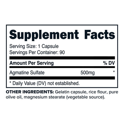 Primaforce Agmatine Sulfate 500mg - 90 Capsules | Non-GMO, Gluten Free