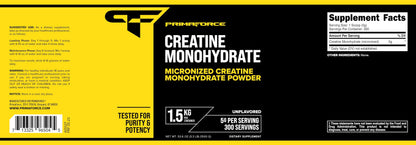 Primaforce Creatine Monohydrate 1.5 KG – Micronized Powder (300 Servings)