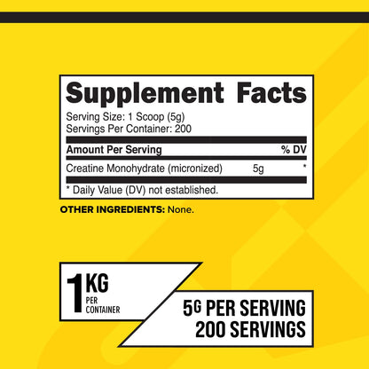 Primaforce Creatine Monohydrate Powder – 1 KG Micronized | Gluten Free