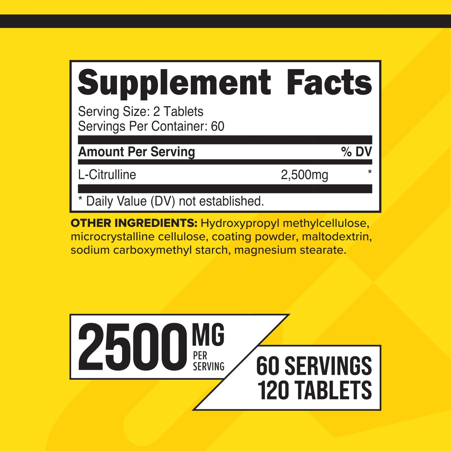 Primaforce L-Citrulline 2500mg per Serving | 60 Servings | 120 Tablets