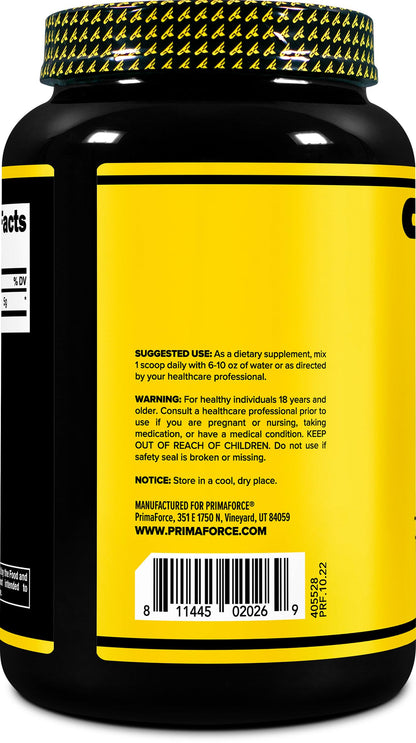 Primaforce L-Glutamine Powder 1500g – Unflavored, 5g Serving, 300 Servings