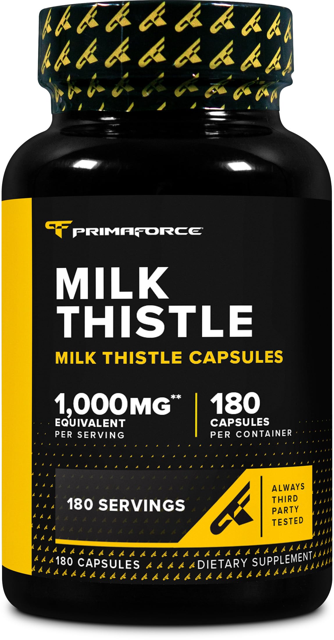 Primaforce Milk Thistle 180 Capsules - 1000mg Equivalent (4:1) Gluten Free, Non-GMO