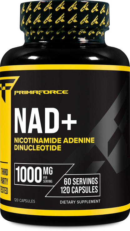 Primaforce NAD+ 1000 mg Supplement - 120 Capsules (60 Servings) | Nicotinamide Adenine Dinucleotide