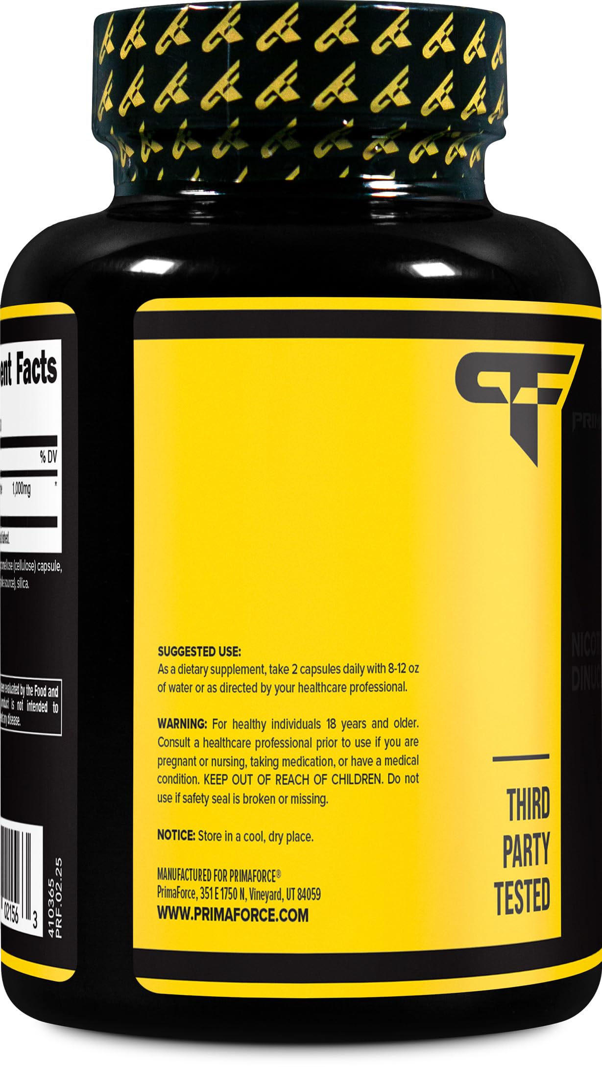 Primaforce NAD+ 1000 mg Supplement - 120 Capsules (60 Servings) | Nicotinamide Adenine Dinucleotide