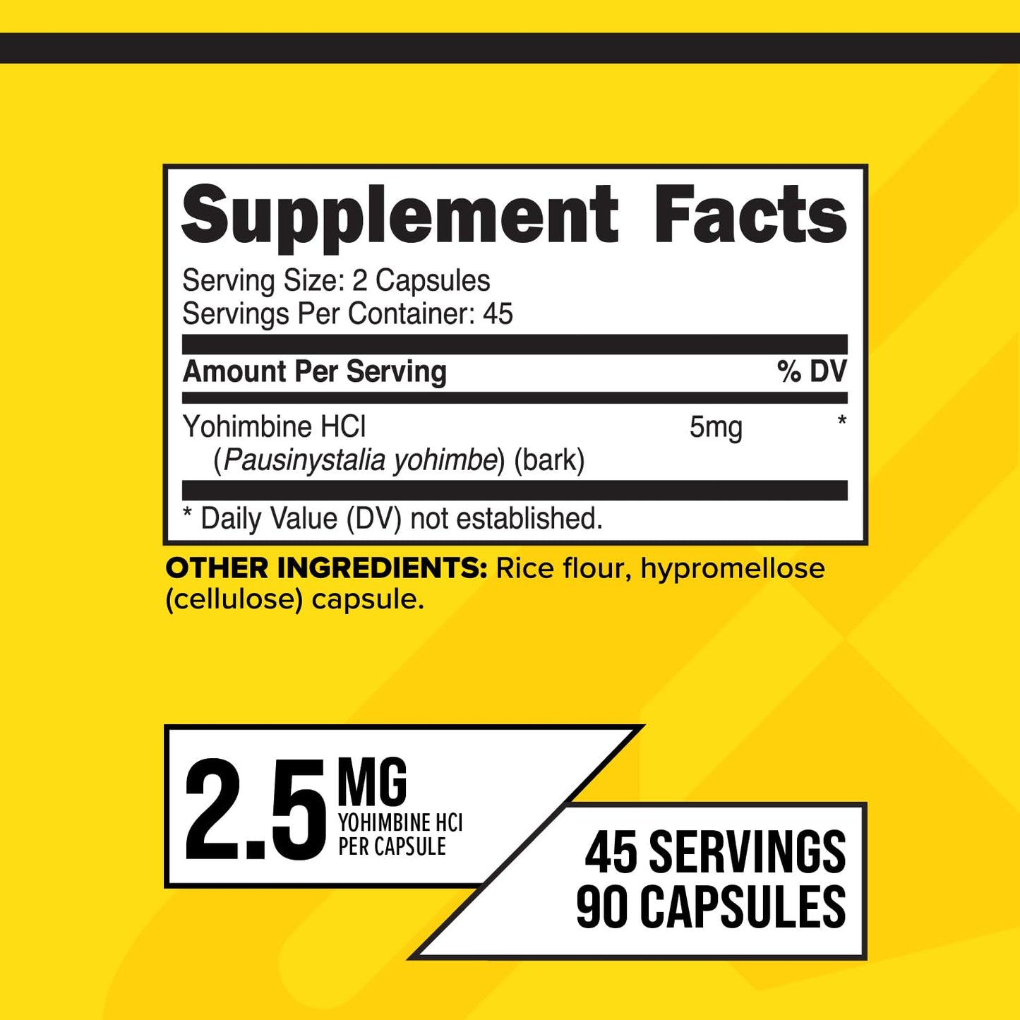 Primaforce Yohimbine HCl 2.5mg – 90 Capsules | GMO Free & Gluten Free