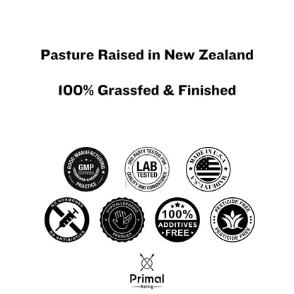 Primal Being Grass-Fed Beef Cartilage Collagen (Type I-V & XI) – Hair, Skin, Nails & Joints | 120 Capsules
