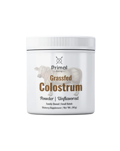 Primal Being Grassfed Colostrum Powder – Immune Support, Gut Health, Recovery (90 g, 3000 mg/serving)