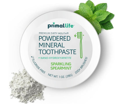 Primal Life Organics Dirty Mouth Gum Serum & Toothpowder – Spearmint, 1 oz