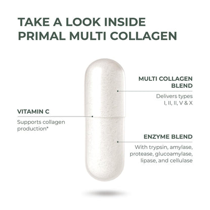 Primal Harvest 2 Pack Multi Collagen Pills (Type I–X) – 120 Capsules with Vitamin C