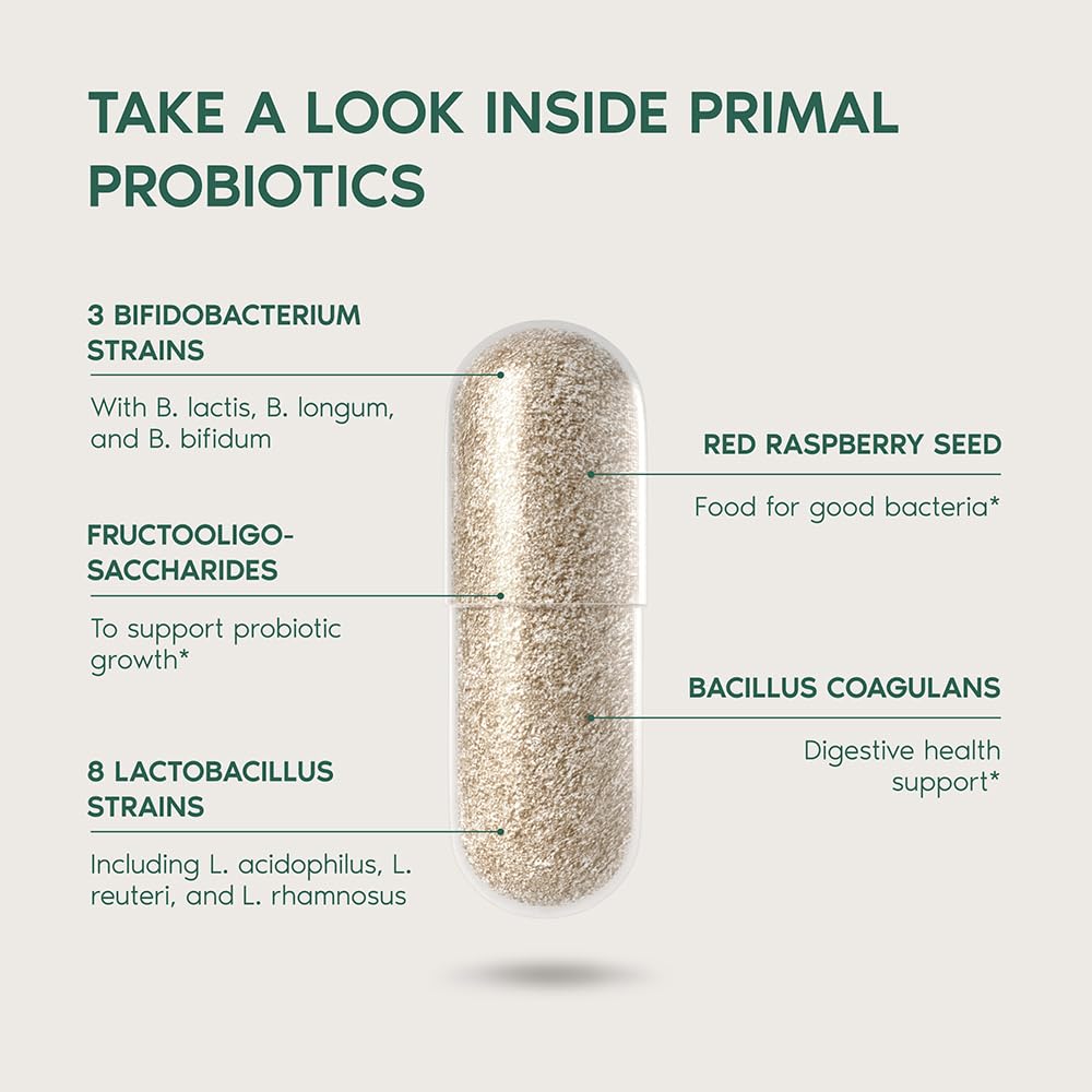 Primal Harvest Probiotics for Women & Men – Daily Probiotic Supplement, 12 Strains, 30 Capsules