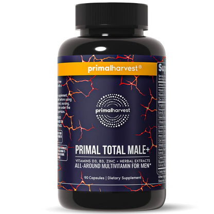 Primal Harvest Total Male+ Multivitamin for Men – Energy & Vitality (90 Count)