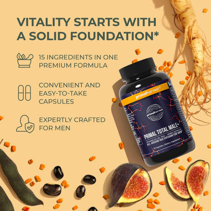 Primal Harvest Total Male+ Multivitamin for Men – Energy & Vitality (90 Count)