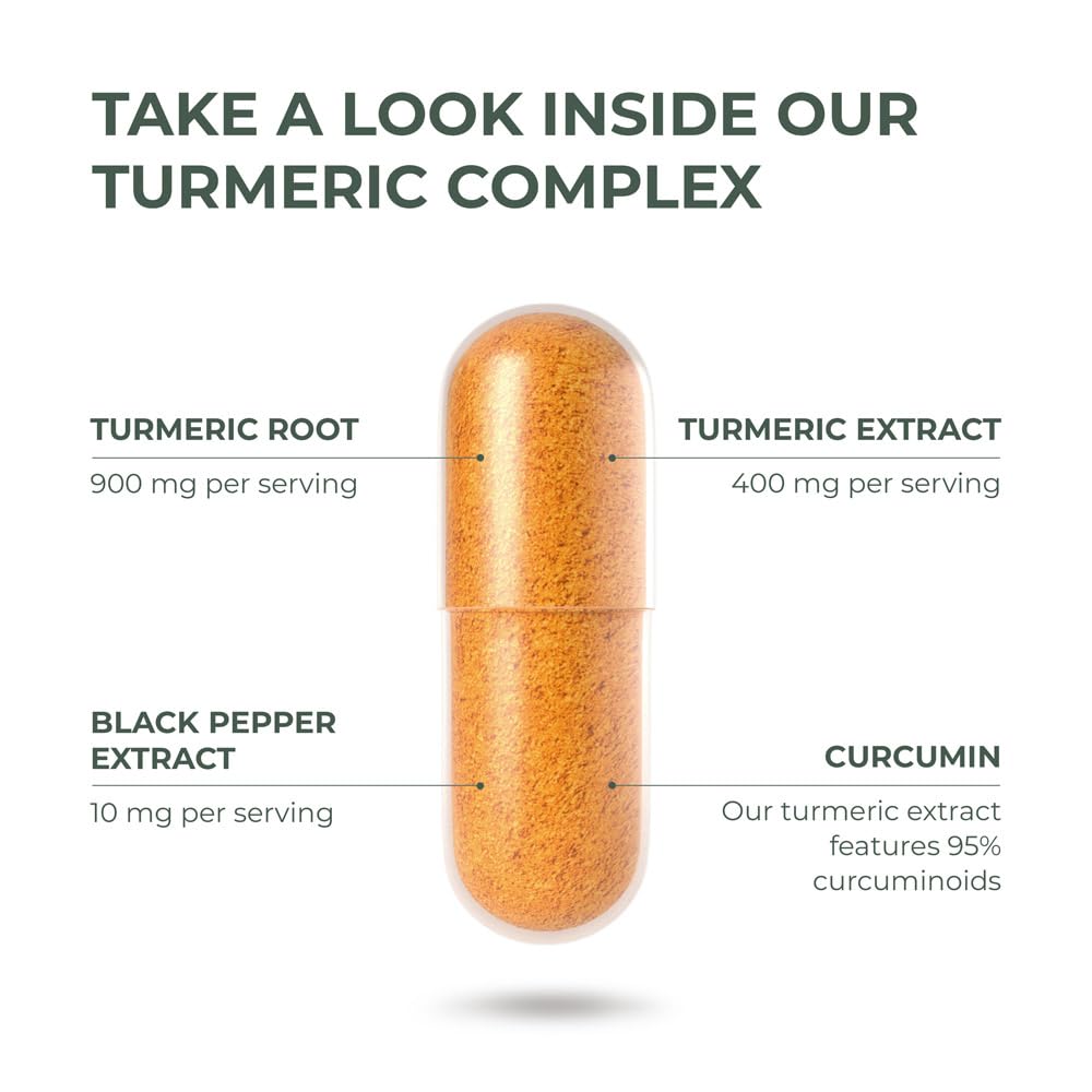 Primal Harvest 2-Pack Turmeric Complex with Black Pepper - Joint & Mobility Support, 120 Capsules