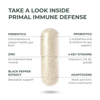 Primal Harvest Primal Immune Defense – 10-in-1 Immune Support (60 Capsules, 2-Pack)