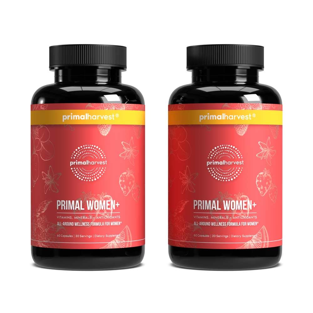 Primal Harvest Women's Multivitamin – Energy, Immune Support, Skin & Mood | 60 Capsules (2-Pack)