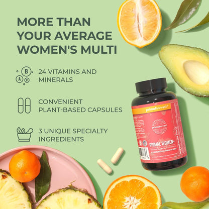 Primal Harvest Women's Multivitamin – Energy, Immune Support, Skin & Mood | 60 Capsules (2-Pack)