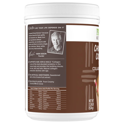 Primal Kitchen Chocolate Collagen Fuel Drink Mix – Chocolate Coconut Collagen Peptides, Dairy-Free & Sugar-Free, 20 oz