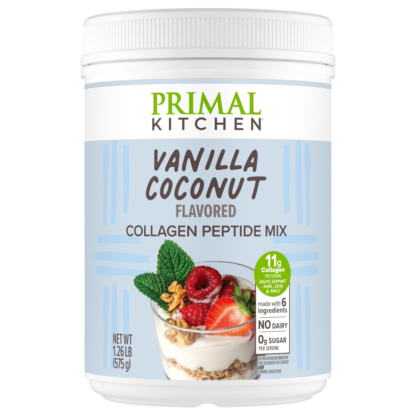 Primal Kitchen Vanilla Coconut Collagen Fuel Drink Mix — Dairy-Free, 11g Collagen, No Artificial Sweeteners, 20 oz
