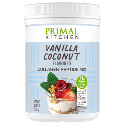 Primal Kitchen Vanilla Coconut Collagen Fuel Drink Mix — Dairy-Free, 11g Collagen, No Artificial Sweeteners, 20 oz