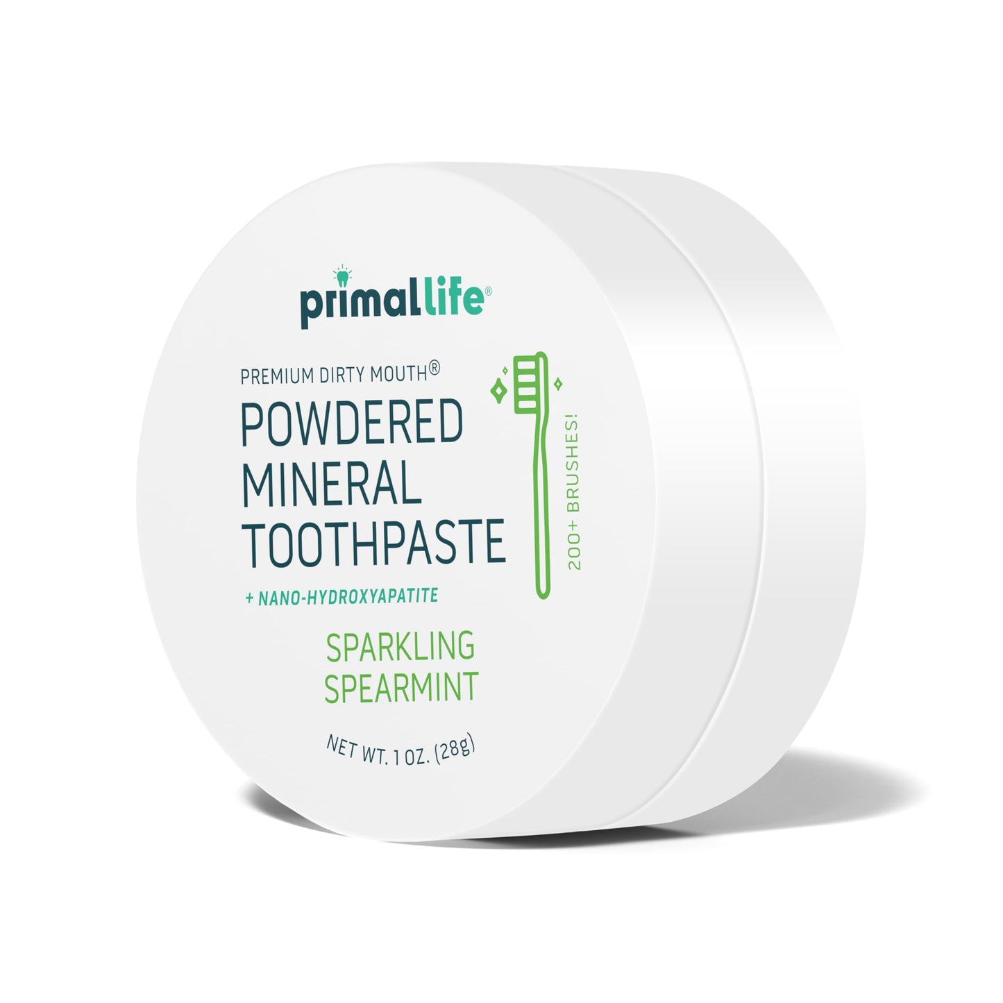 Primal Life Organics Dirty Mouth Toothpowder - Spearmint, 1 oz | 200+ Brushings, Paleo, Organic, Vegan