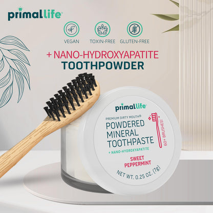 Primal Life Organics Dirty Mouth Toothpowder – Vegan & Organic, 0.25 oz