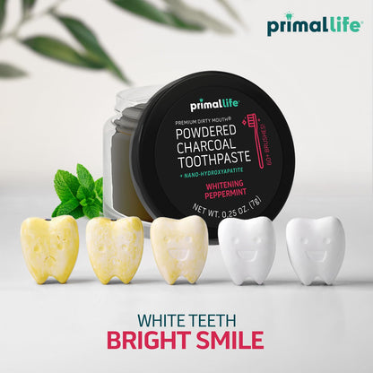 Primal Life Organics Dirty Mouth Toothpowder – Activated Charcoal Toothpowder, Black Peppermint 0.25oz