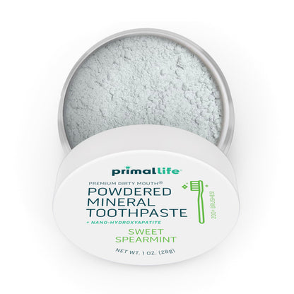 Primal Life Organics Dirty Mouth Toothpowder – Organic Vegan Sweet Spearmint 1 oz