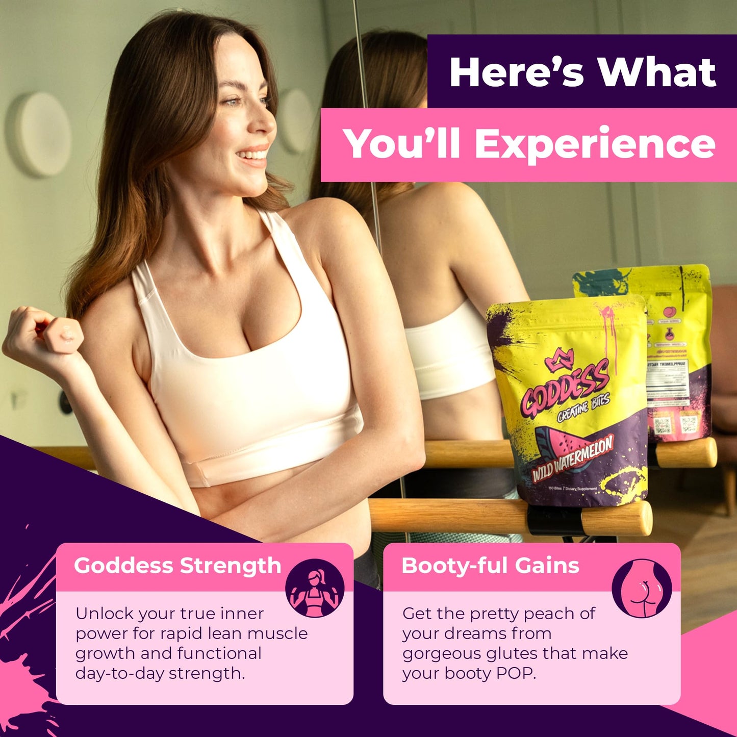 Primal Queen Goddess Creatine Gummies – Low-Sugar 5g Creatine for Women | 150 Bites