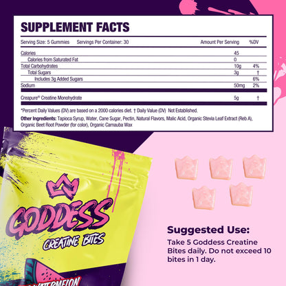 Primal Queen Goddess Creatine Gummies – Low-Sugar 5g Creatine for Women | 150 Bites