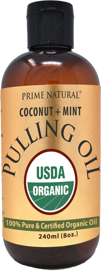 Prime Natural Oil Pulling 8oz – Organic Coconut & Peppermint | Cocomint