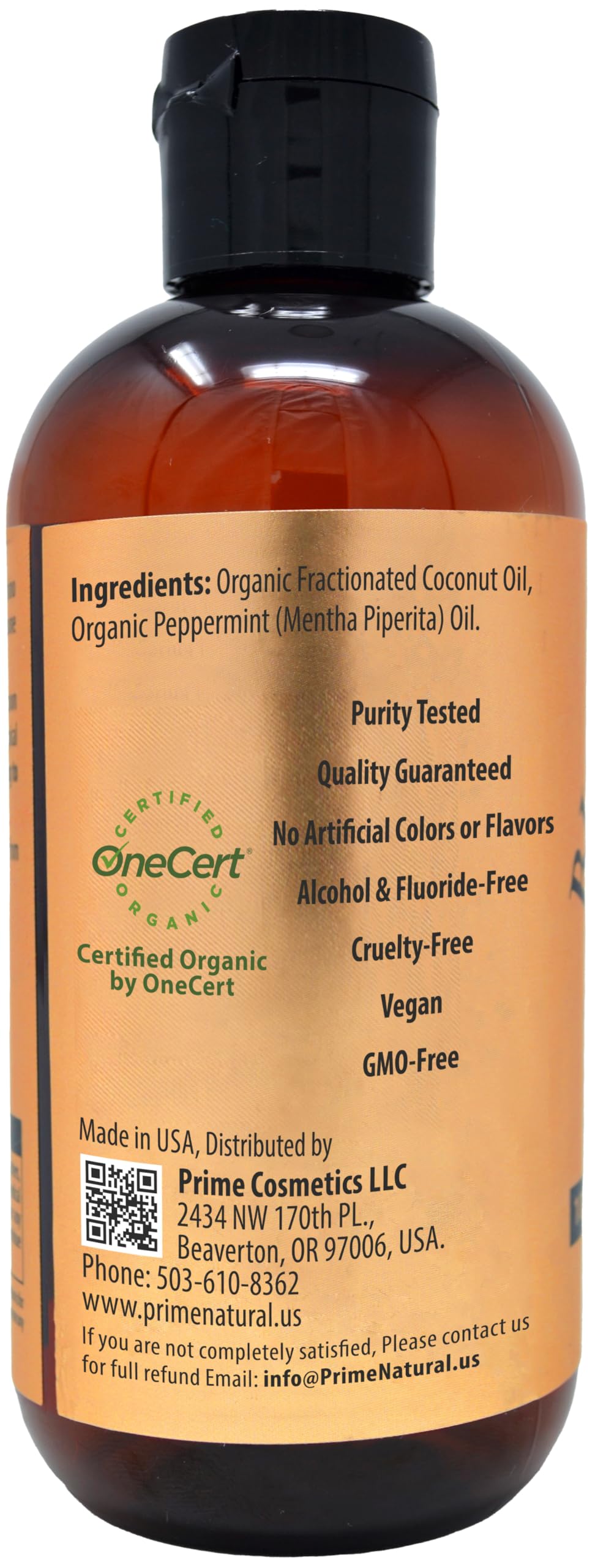 Prime Natural Oil Pulling 8oz – Organic Coconut & Peppermint | Cocomint