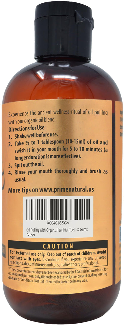Prime Natural Oil Pulling 8oz – Organic Coconut & Peppermint | Cocomint