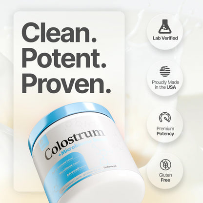 Prime Powders Colostrum Powder with Akkermansia | Grass-Fed Bovine, 1B AFU Probiotic | Gut Support, IgG Rich | 120 Servings