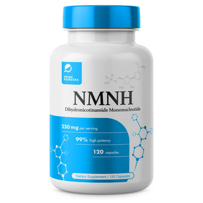 Prime Powders NMNH: Dihydronicotinamide Mononucleotide NAD+ Support (120 Capsules)