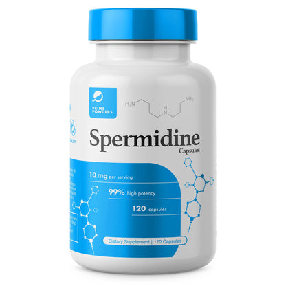 Prime Powders Spermidine Capsules – Gluten Free, 99% Purity, 10 mg Serving, DNA Telomere Support
