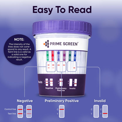 [5 Pack] Prime Screen 6-Panel Urine Test Cup - CLIA Waived - BZO COC mAMP OPI OXY THC - C-CUP-TDOA-564