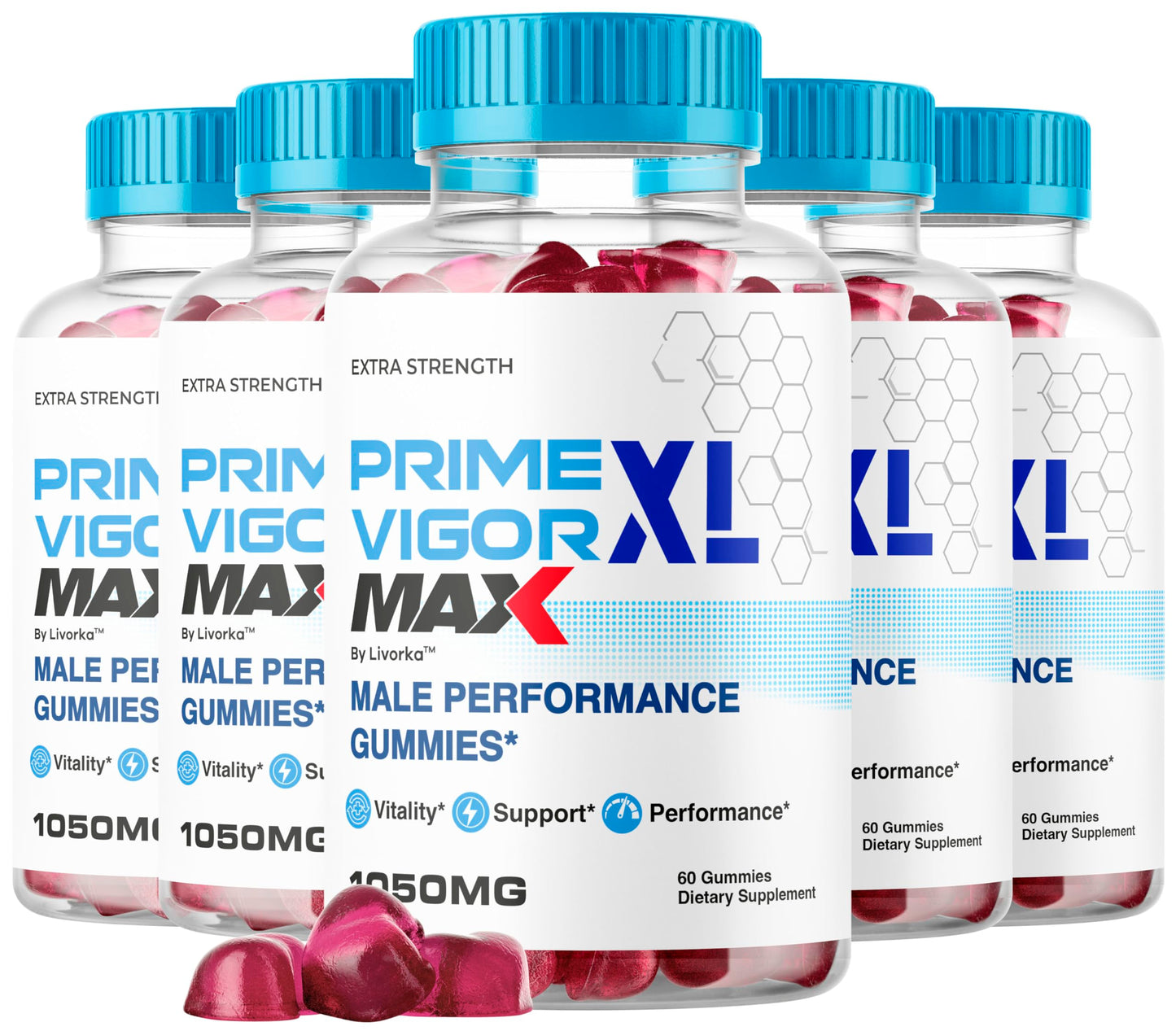Prime Vigor XL Max Gummies (5 Pack) for Men | 5 Months Supply