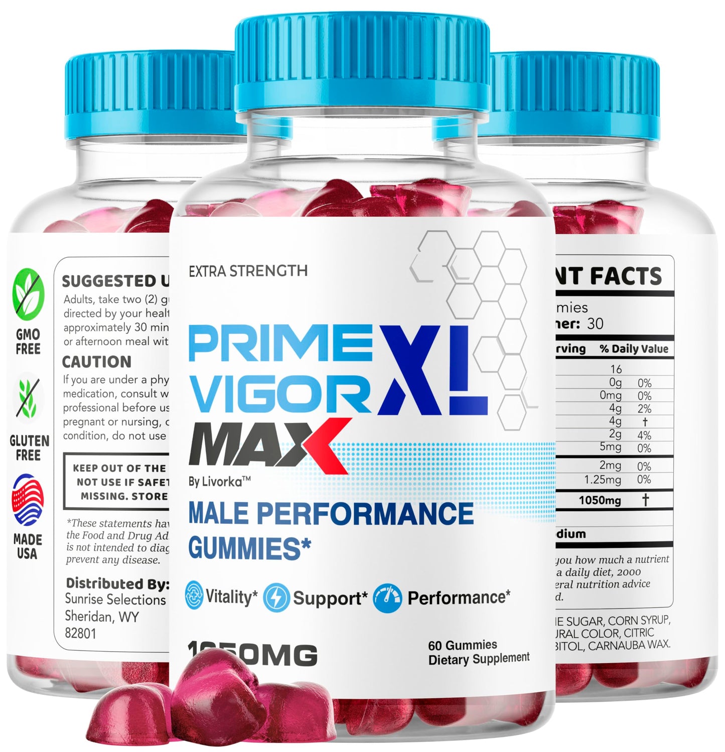 Prime Vigor XL Max Gummies (5 Pack) for Men | 5 Months Supply