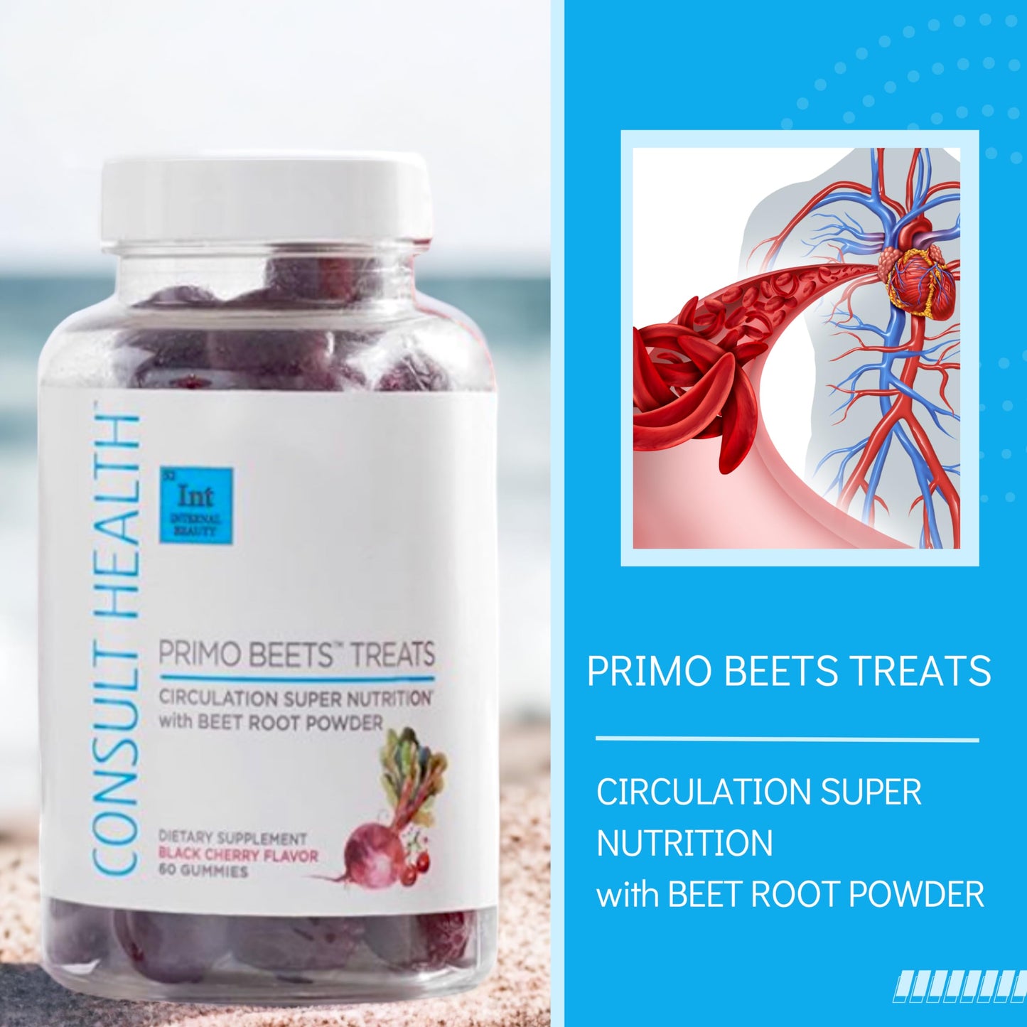 Primo Beets Treats Duo – Circulation Support Gummies (Beet Root, Black Cherry)